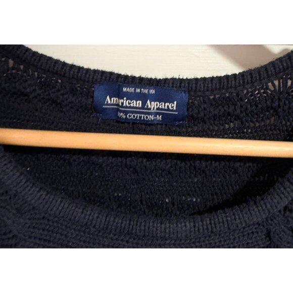 American Apparel Knit Sleeveless Sweater Vest Navy sz M - Picture 2 of 5